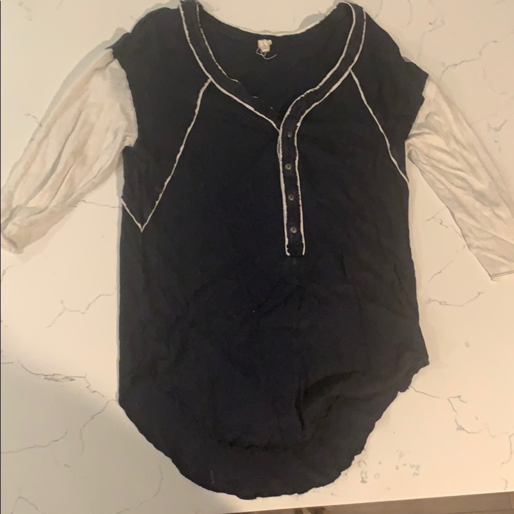 Free people distressed baseball shirt